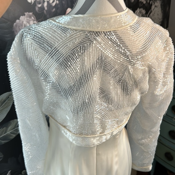 - Stephen Yearick silk column gown. Sequin Bolero. - Picture 11 of 15